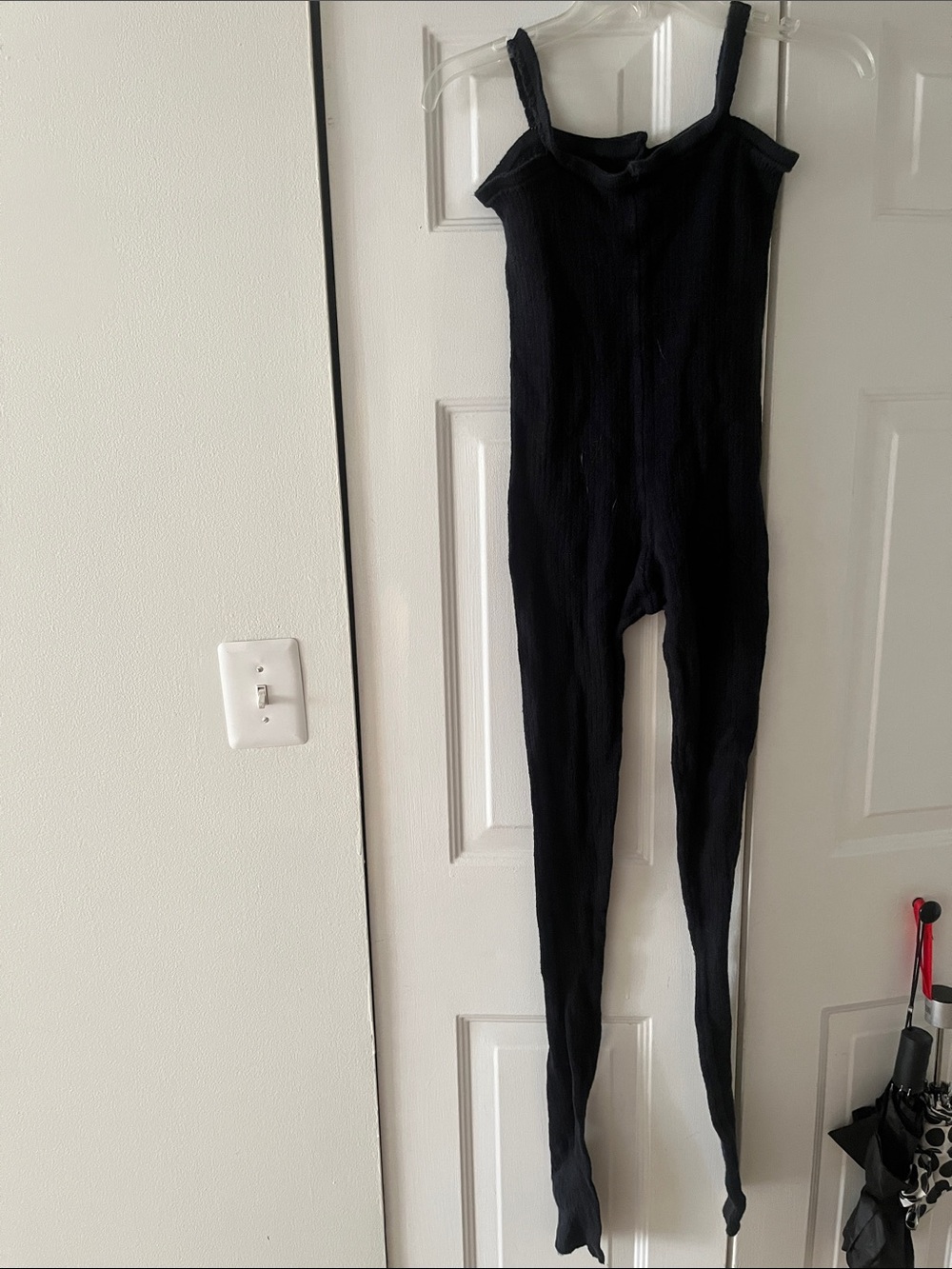 Black knit Ribbed ballet jumpsuit
